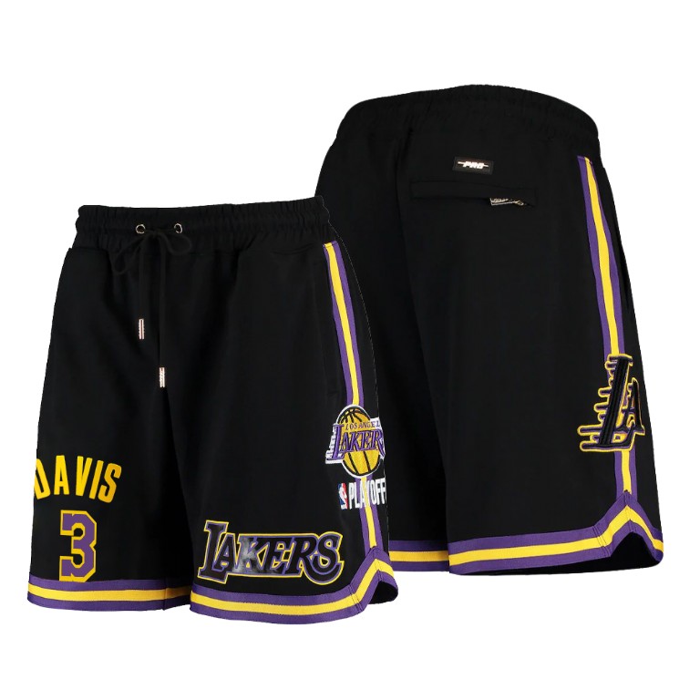 Men's Los Angeles Lakers Anthony Davis #3 NBA Pro Standard Player Icon Edition Black Basketball Shorts LBD1283SK
